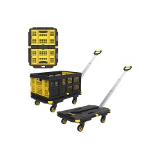 Stanley 137kg 62x45cm Dört Tekerli Çekme Kollu Yük ve Paket Tașıma Arabası + FT505 25Kg Katlanır Çok Amaçlı Tașıma Sepeti